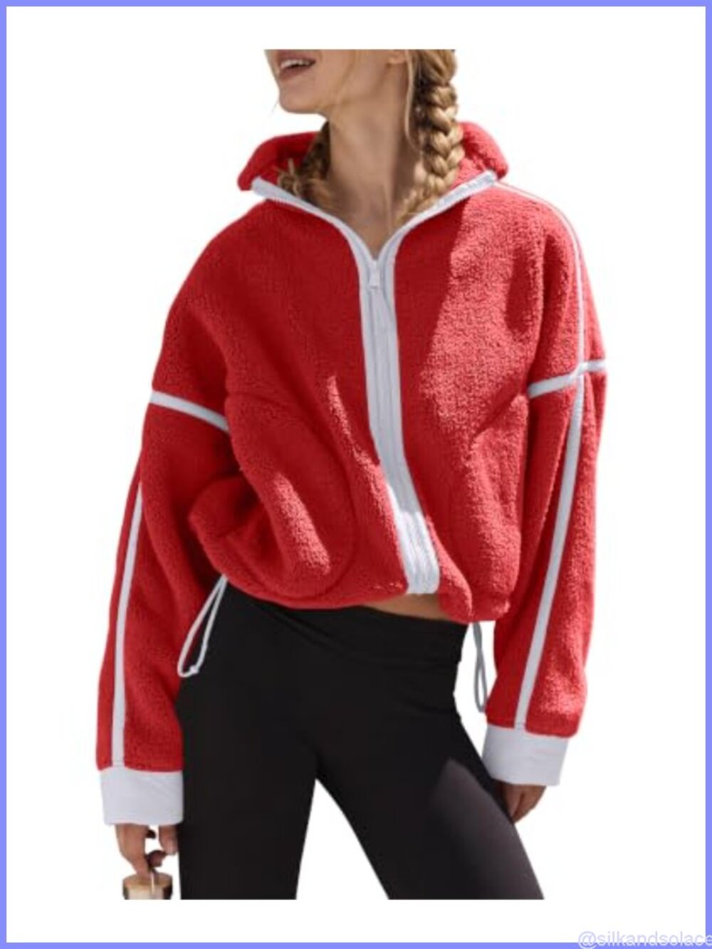 Fuzzy Fleece Jacket Full Zip Warm Shacket Coat with Pockets